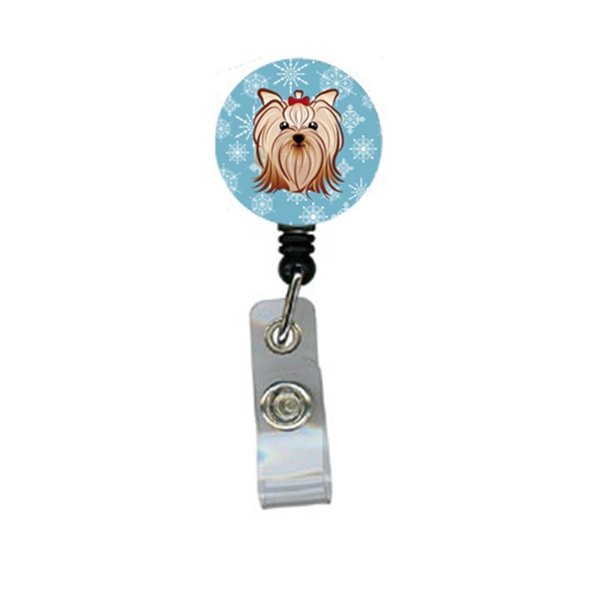 Teachers Aid Snowflake Yorkie Yorkishire Terrier Retractable Badge Reel TE888730